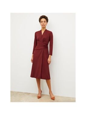M.M. LAFLEUR The Carly Dress Stretch Crepe Maroon Women’s Size 14